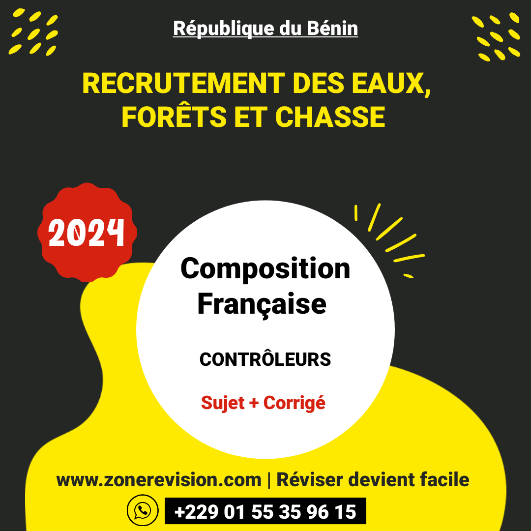 Aperçu de Concours Eaux forêts et chasse 2024 • Contrôleurs • Composition Française • Sujet et corrigé