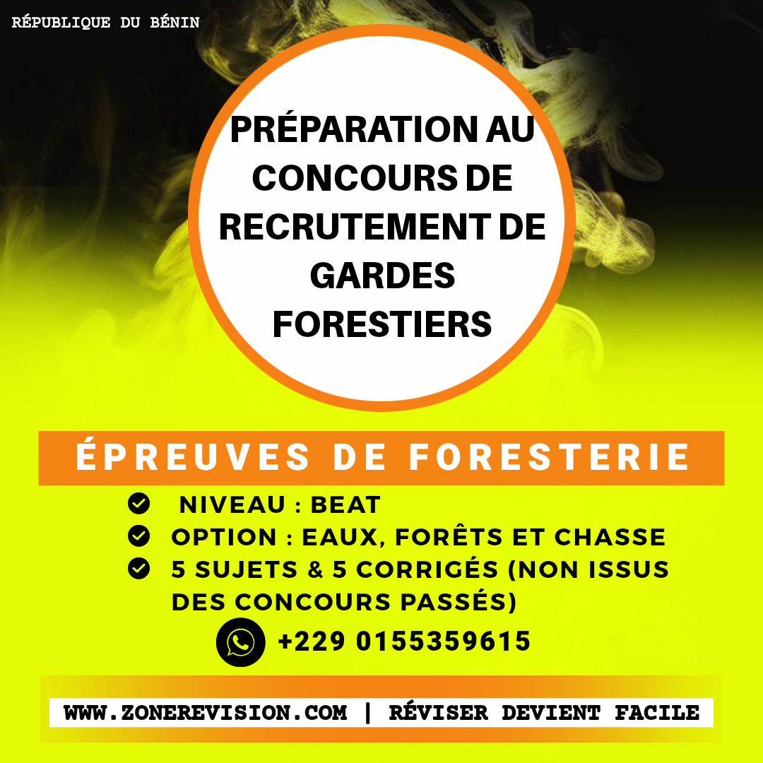 Aperçu de Foresterie (5 Sujets + Corrigés) • Gardes forestiers • BEAT • EFC
