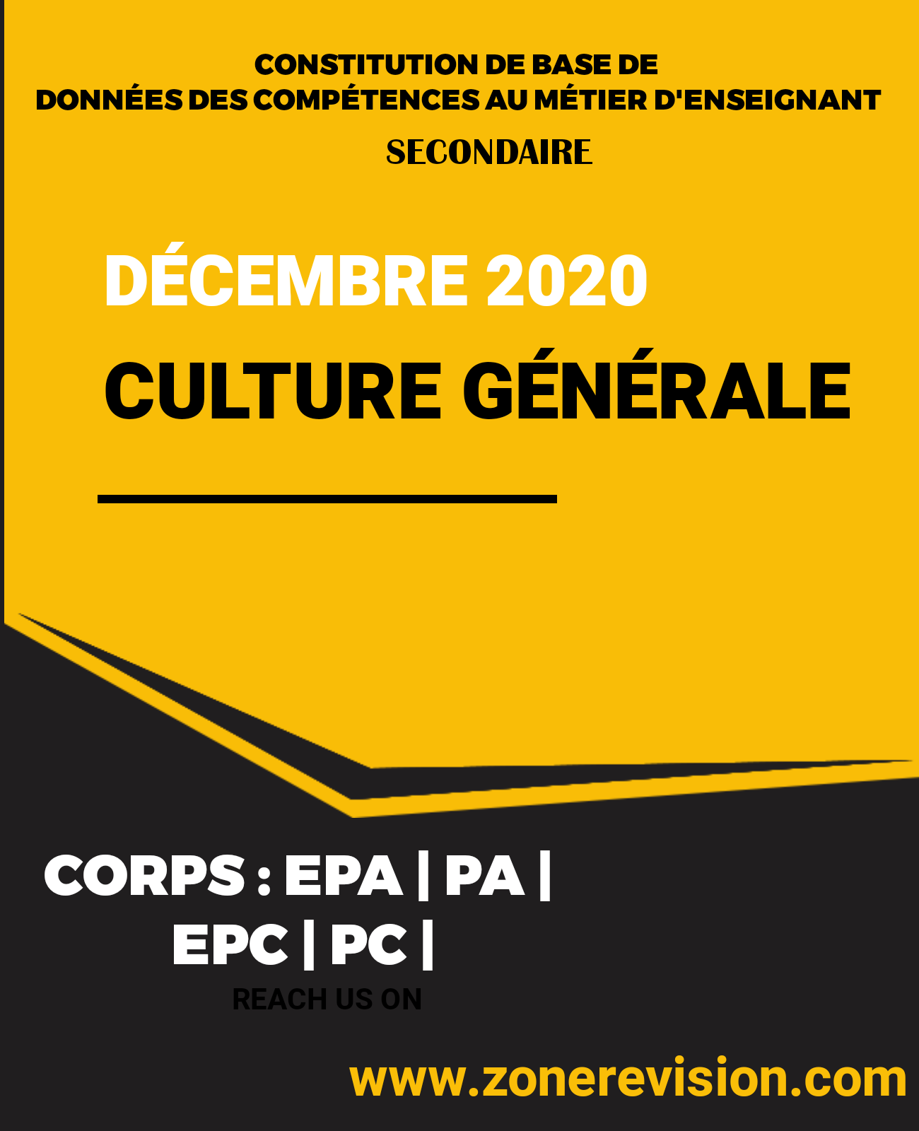 Aperçu de TEST AUX ASPIRANTS AU MÉTIER D'ENSEIGNANT (SECONDAIRE)  |  DÉCEMBRE 2020