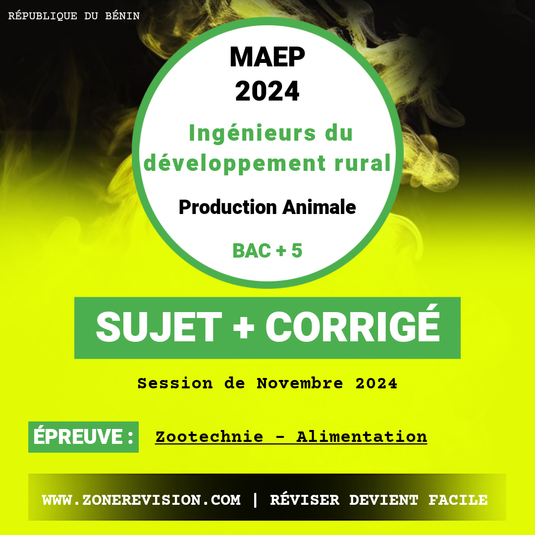 Aperçu de Concours ACDPE - MAEP 2024 •  Ingénieurs du développement rural • Production Animale • Bac + 5