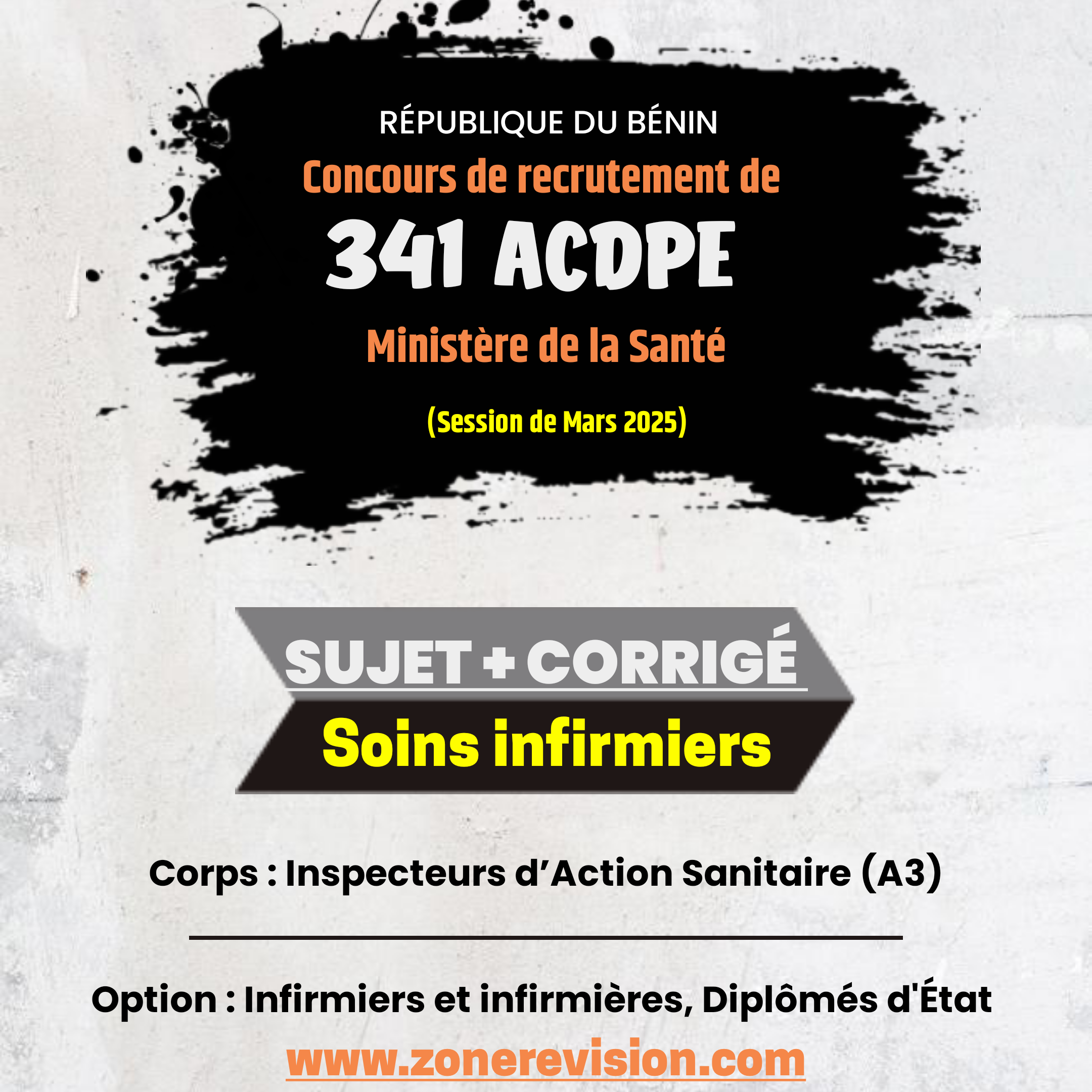 Aperçu de Concours 341 ACDPE - MS 2024 •  Inspecteurs d’Action Sanitaire (A3) • Infirmiers Diplômés d’État