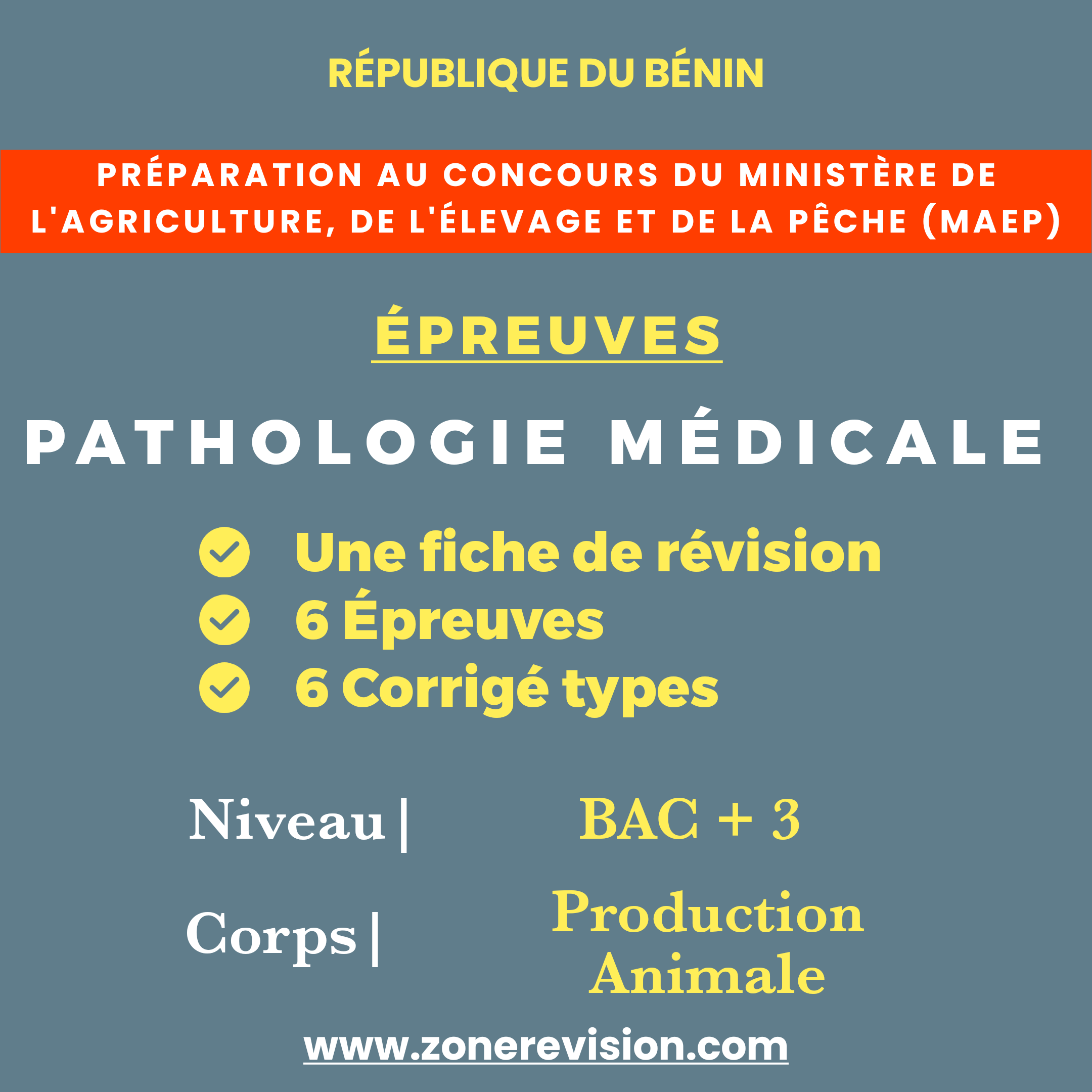 Aperçu de Pathologie Médicale, Bac + 3 Option : Production Animale  Préparation au concours MAEP