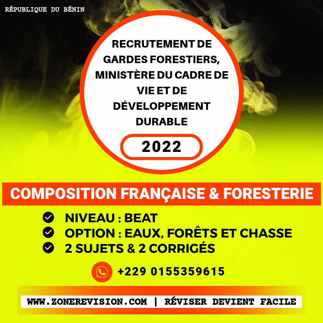 Aperçu de Recrutement Gardes forestiers 2022 • Composition française et Foresterie (+ corrigés) • BEAT • EFC