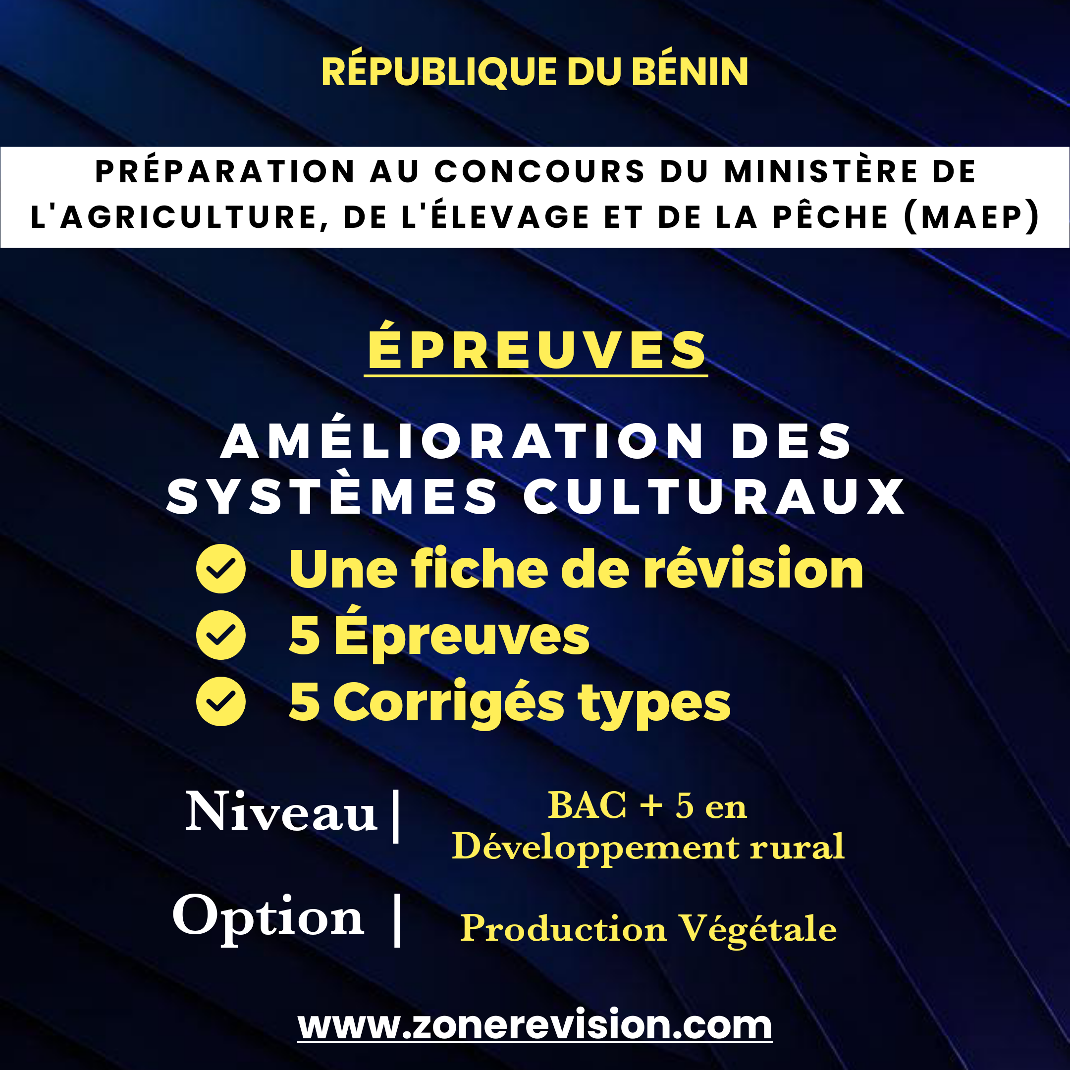 Aperçu de Amélioration des systèmes culturaux  Bac +5 en Développement Rural, Production Végétale