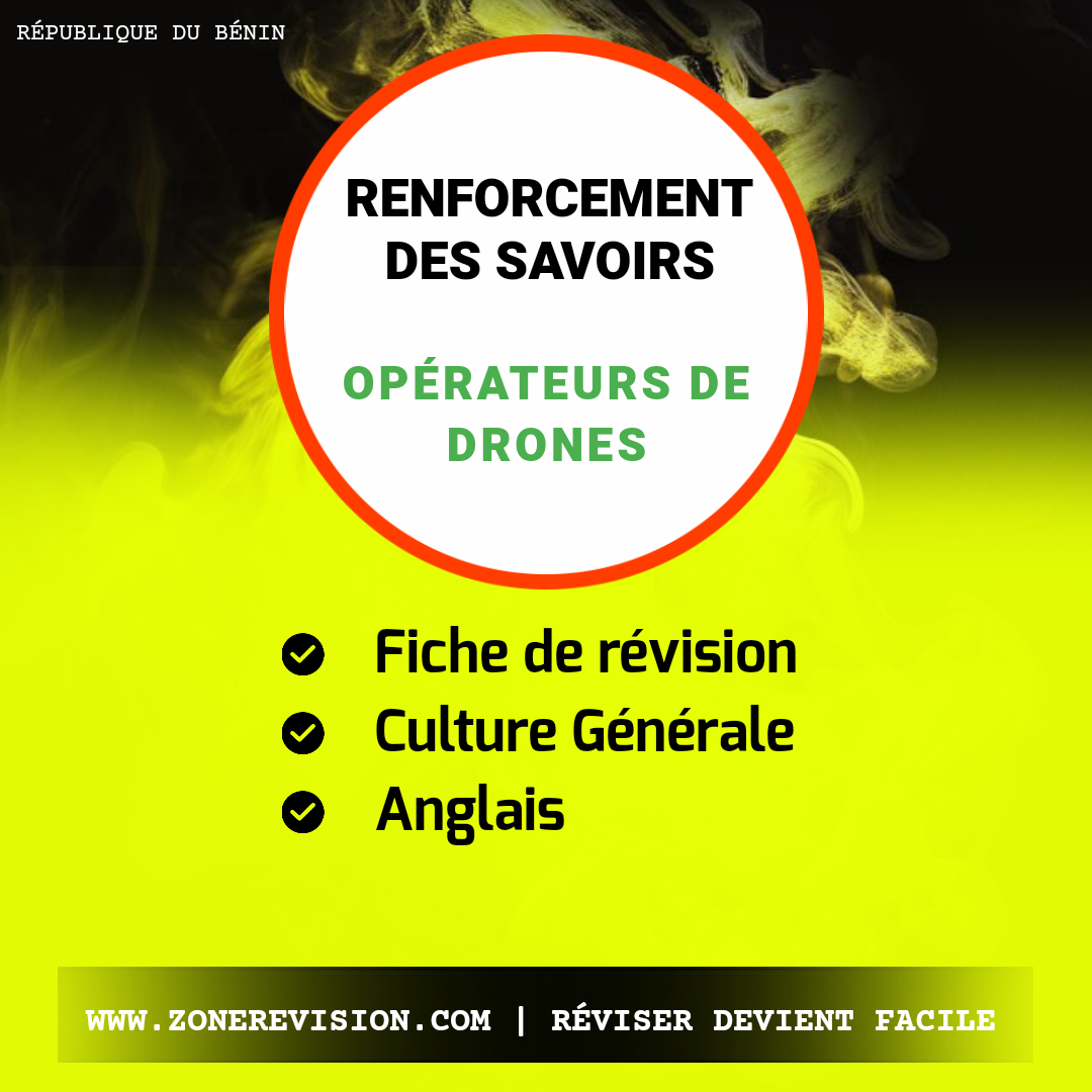 Aperçu de Fiche et Épreuves de révision – Opérateurs de Drones