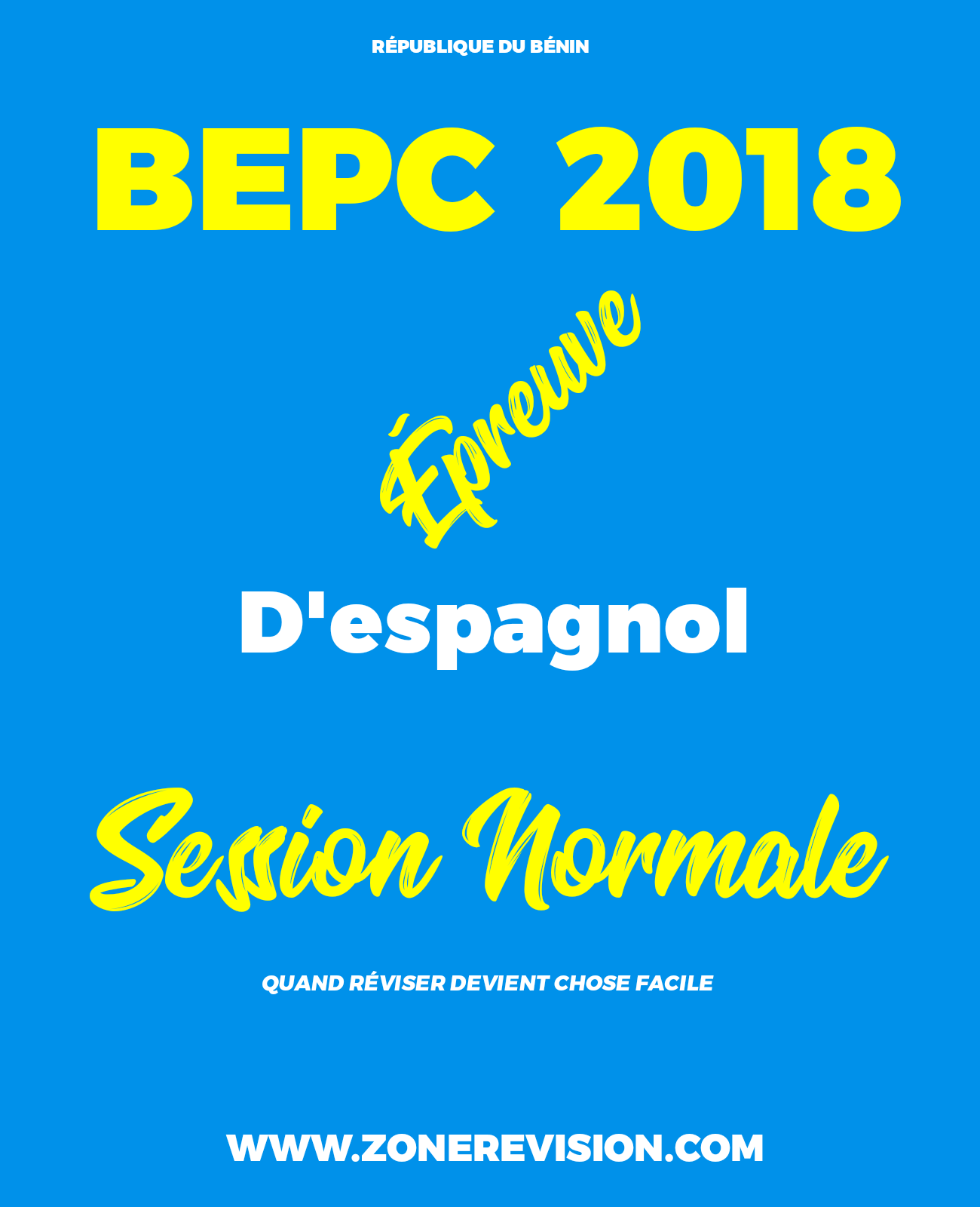 Aperçu de ÉPREUVE D'ESPAGNOL BEPC 2018 SESSION NORMALE