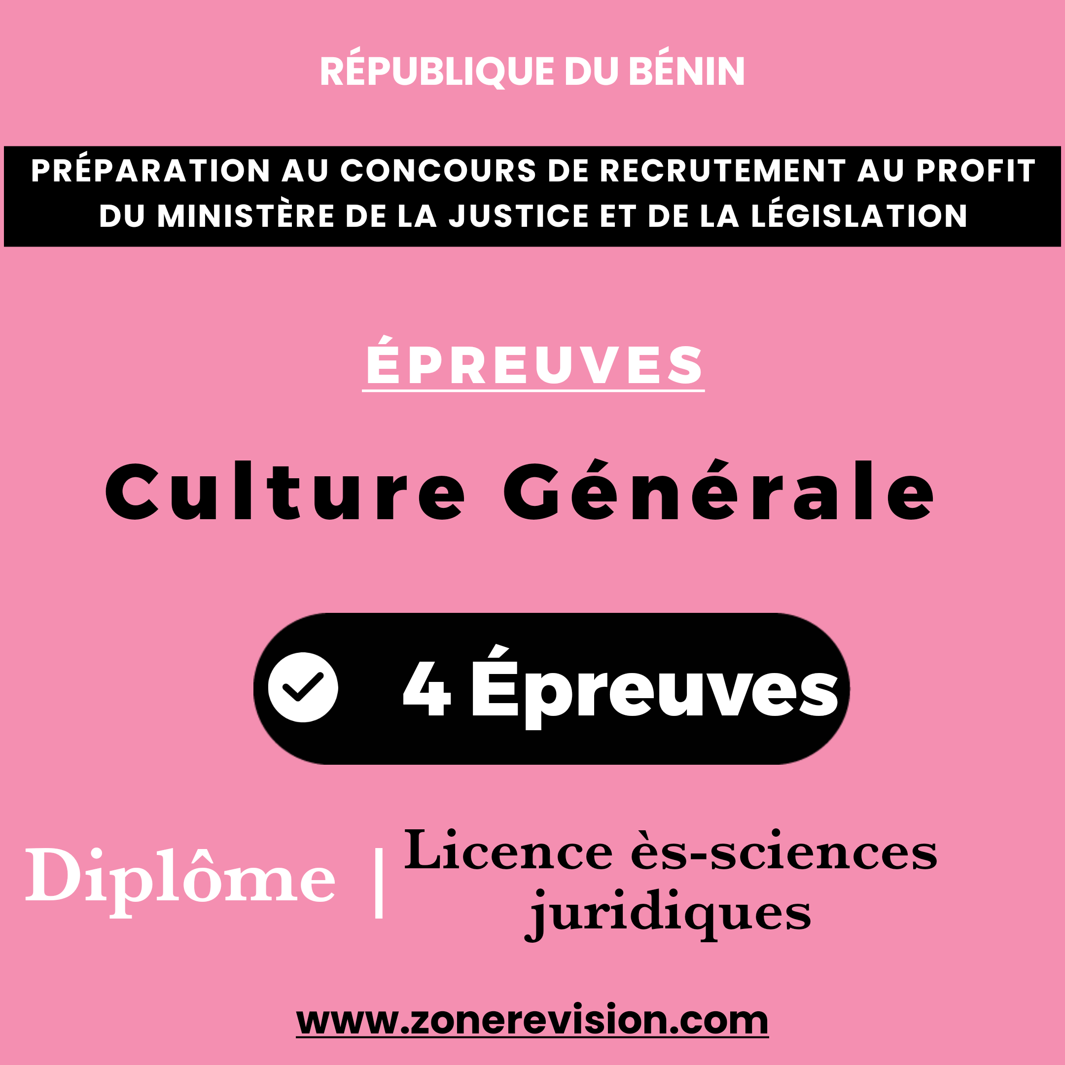 Aperçu de PRÉPARATION AU CONCOURS DE RECRUTEMENT AU PROFIT DU MINISTÈRE DE LA JUSTICE ET DE LA LÉGISLATION