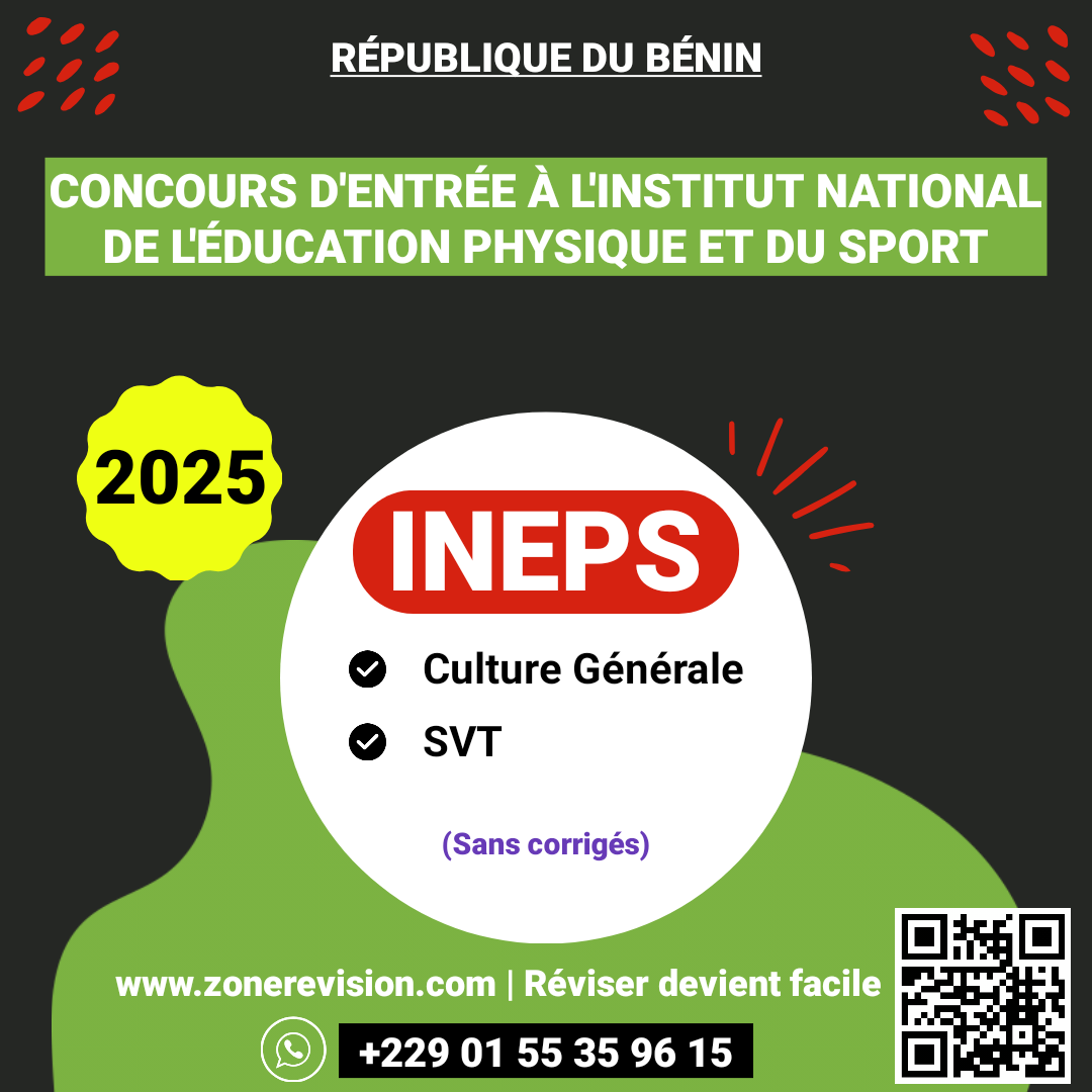 Aperçu de Entrée à INEPS 2025 • Culture générale et SVT (sans corrigés-types)