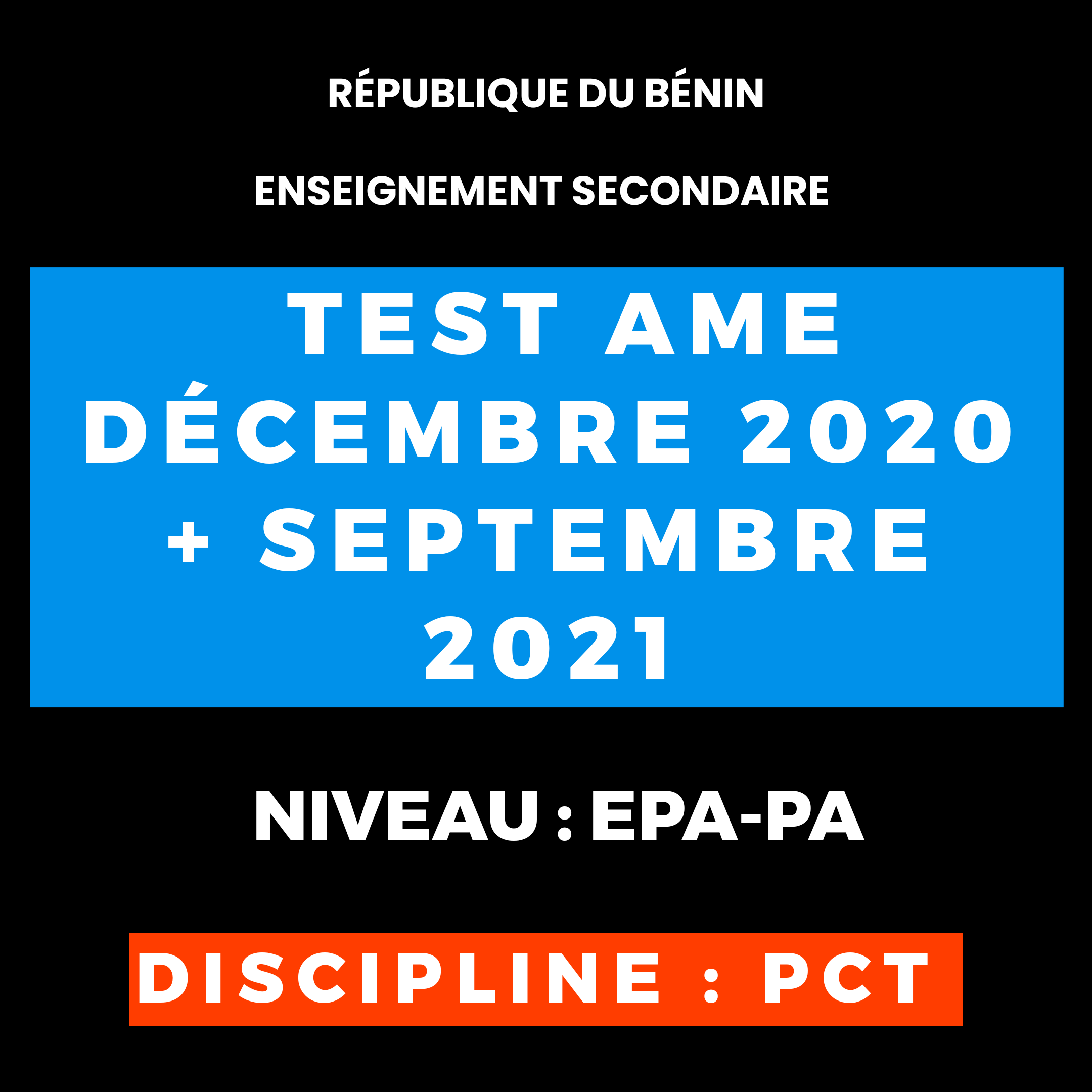 Aperçu de TEST AME PCT DEC. 2020 & SEPT. 2021 NIVEAU EPA-PA