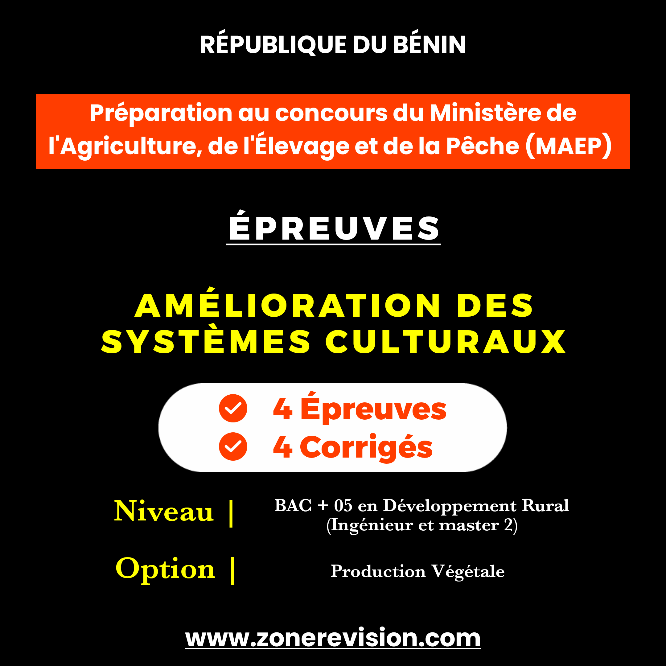Aperçu de Préparation au concours du MAEP  Amélioration des Systèmes Culturaux