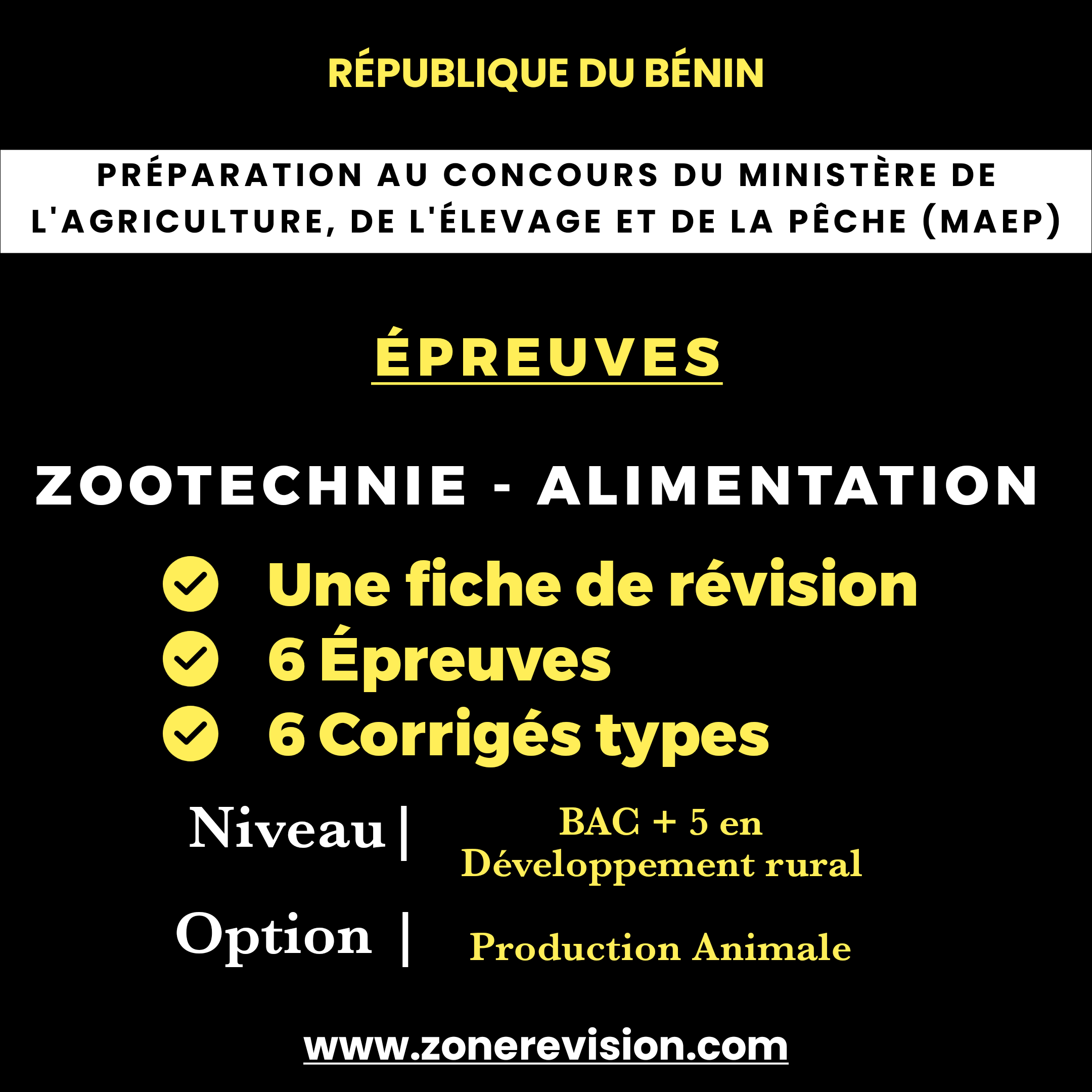 Aperçu de Préparation Concours ACDPE MAEP Zootechnie - Alimentation  Bac + 5, Option : Production Animale
