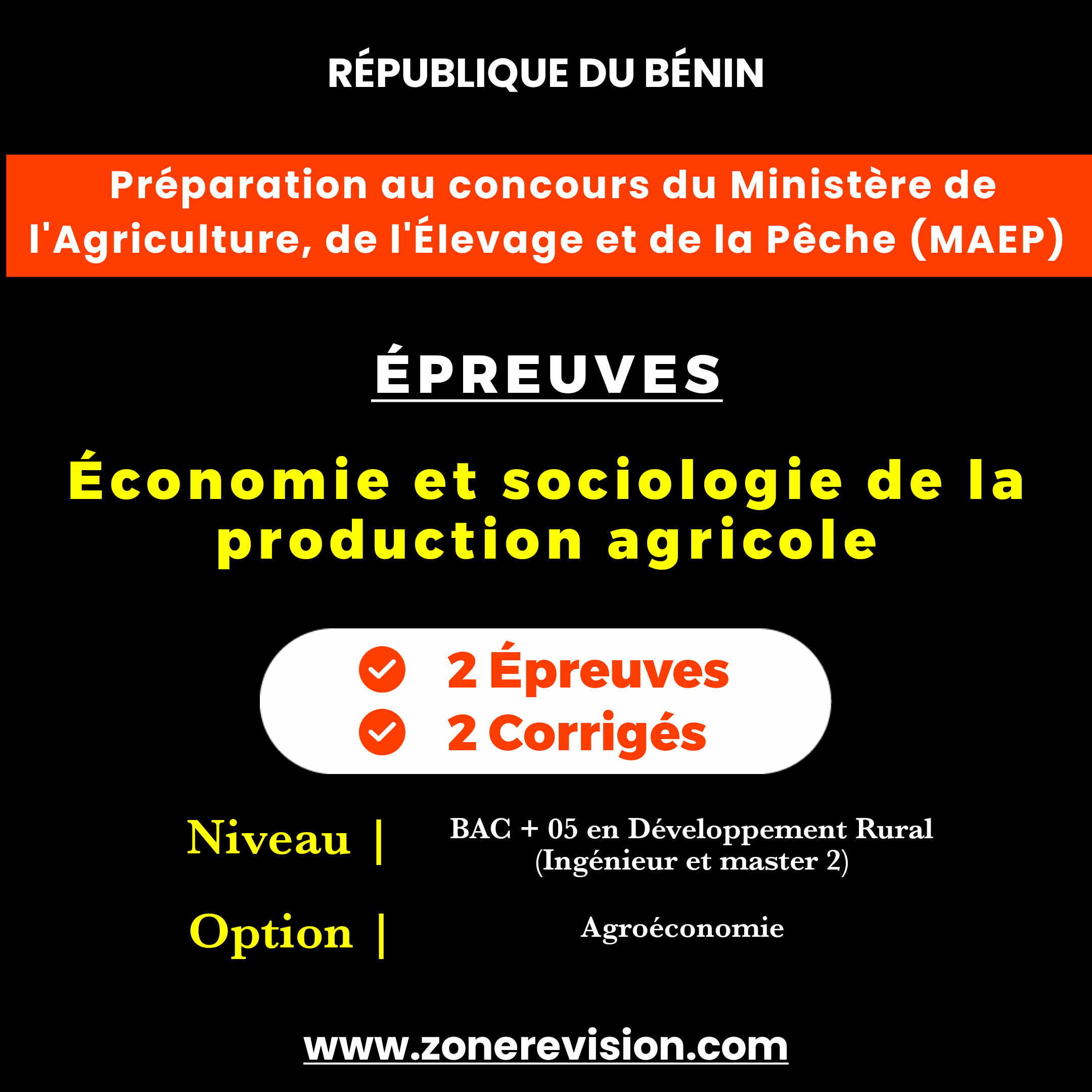 Aperçu de Préparation au concours du MAEP  Économie et sociologie de la production agricole