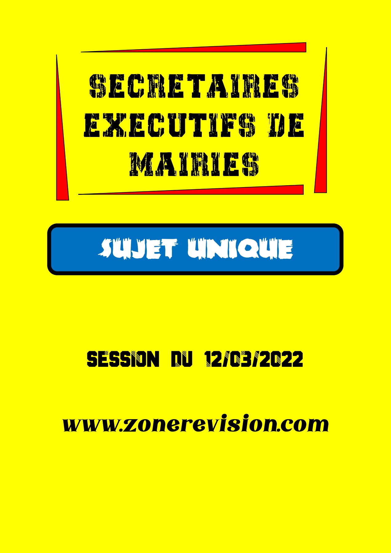 Aperçu de ÉPREUVES DE SÉLECTION À LA FONCTION DE SECRÉTAIRES EXÉCUTIFS DE MAIRIES | 12/03/2022