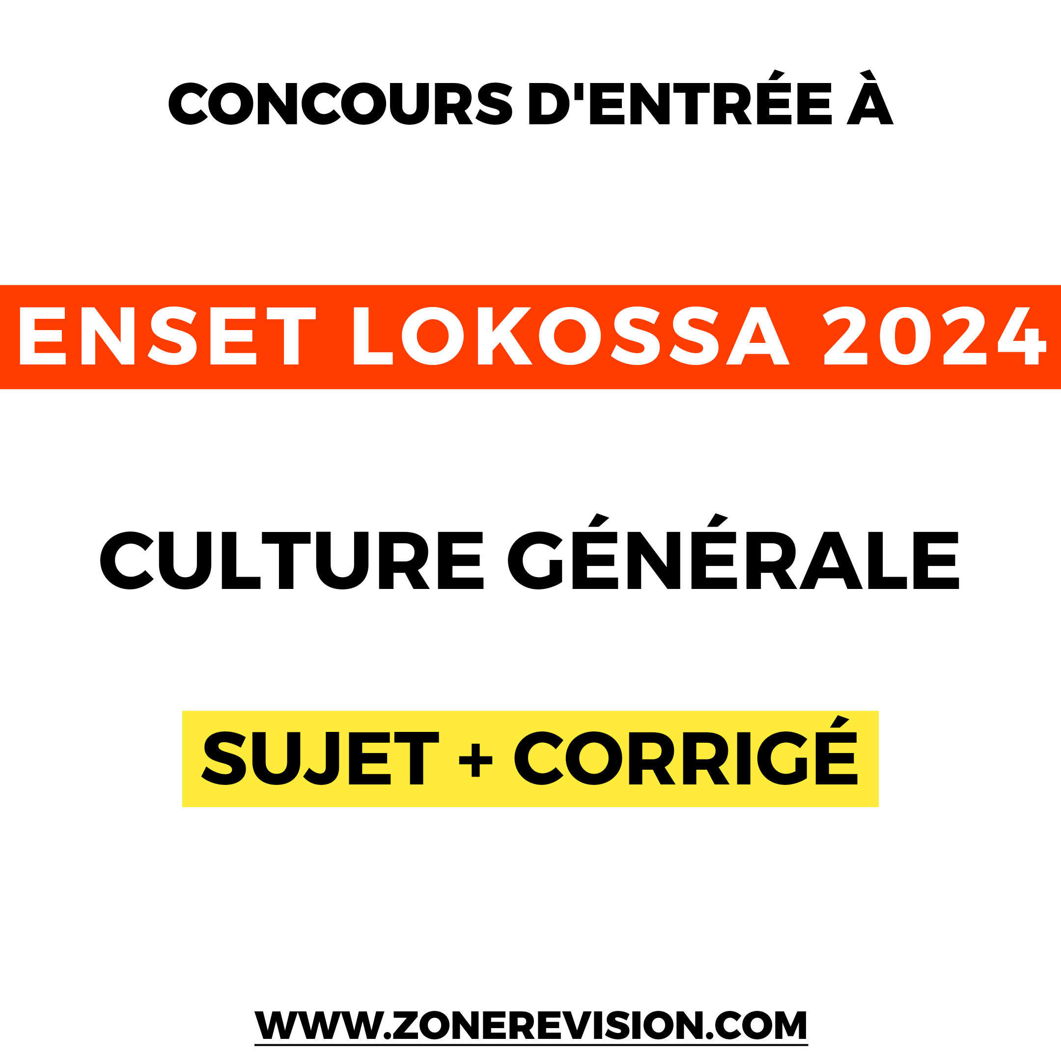 Aperçu de Culture Générale  Concours d'entrée à ENSET Lokossa 2024