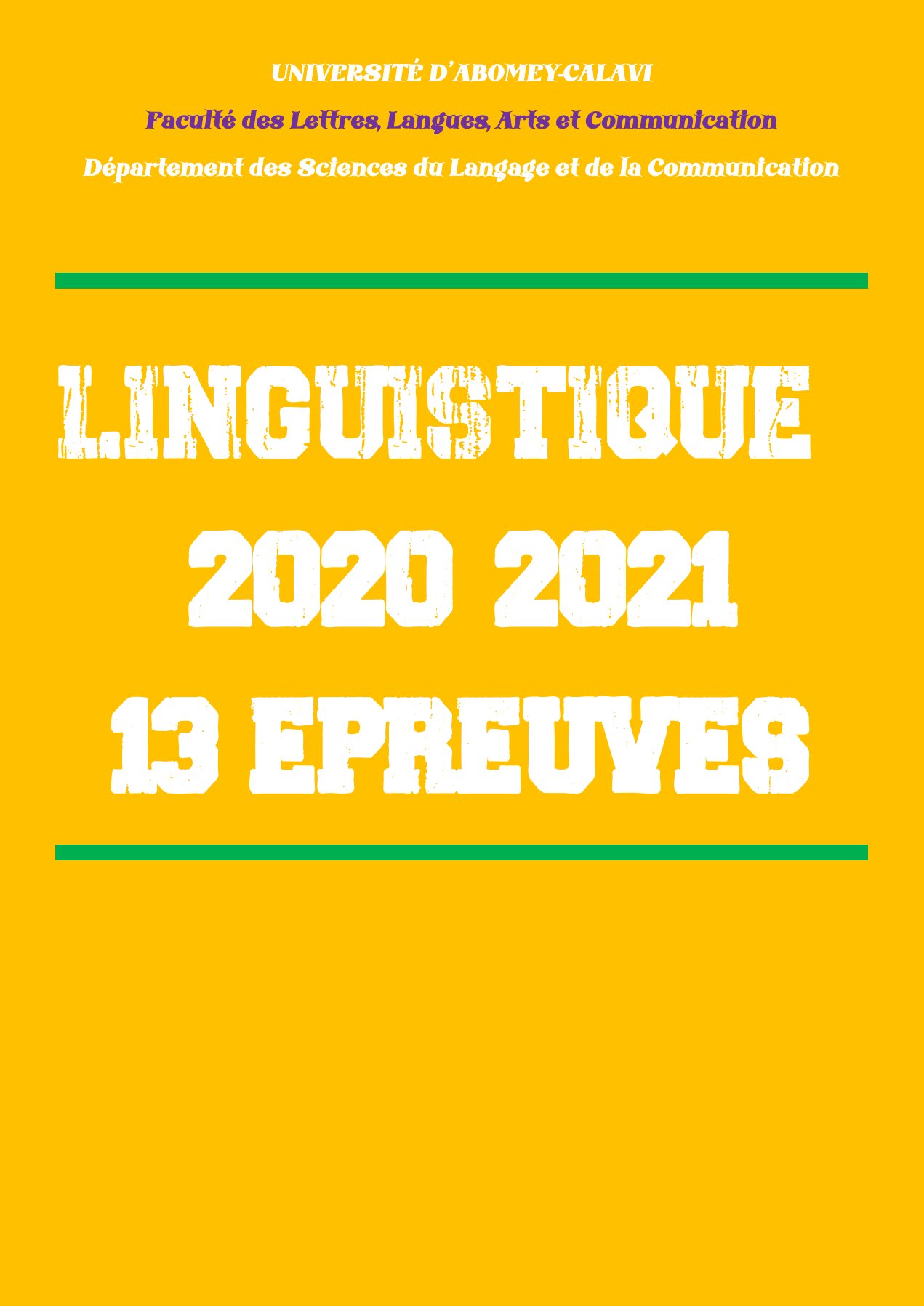 Aperçu de LINGUISTIQUE 1ÈRE ANNÉE