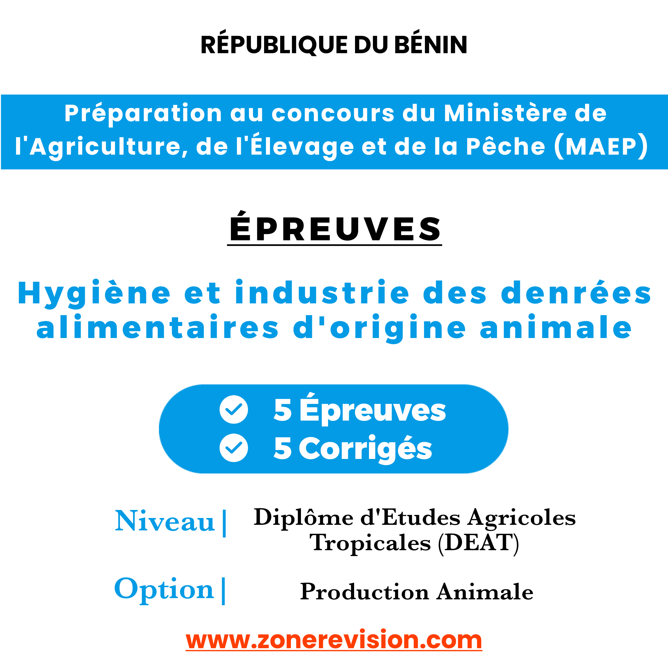 Aperçu de Préparation au concours du MAEP  Épreuve : Hygiène et industrie des denrées alimentaires