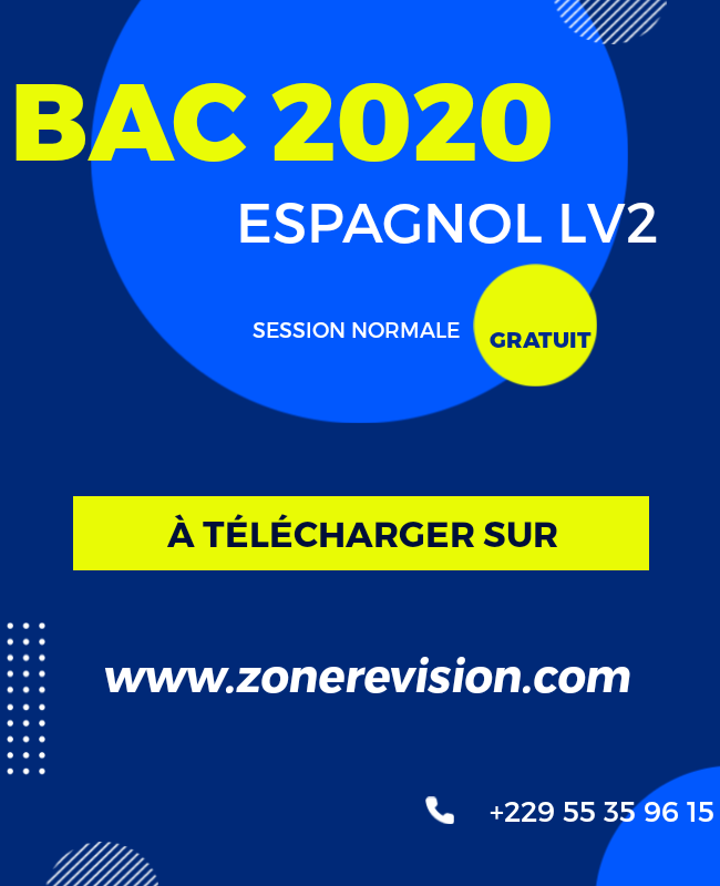 Aperçu de BAC 2020 ESPAGNOL LV2 SESSION NORMALE