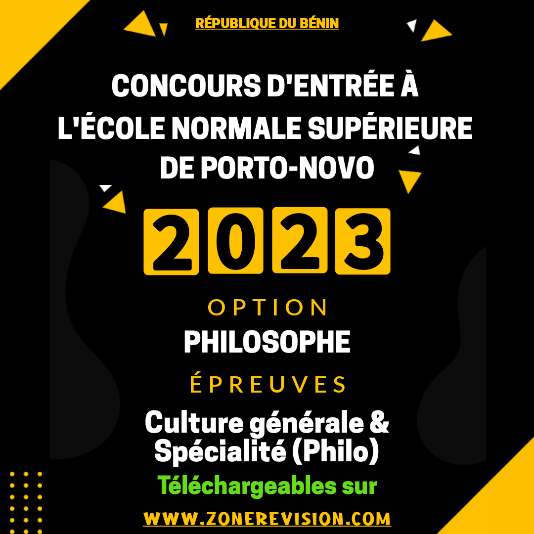 Aperçu de Concours d'entrée à l'ENS-PN 2023  Option : Philosophie