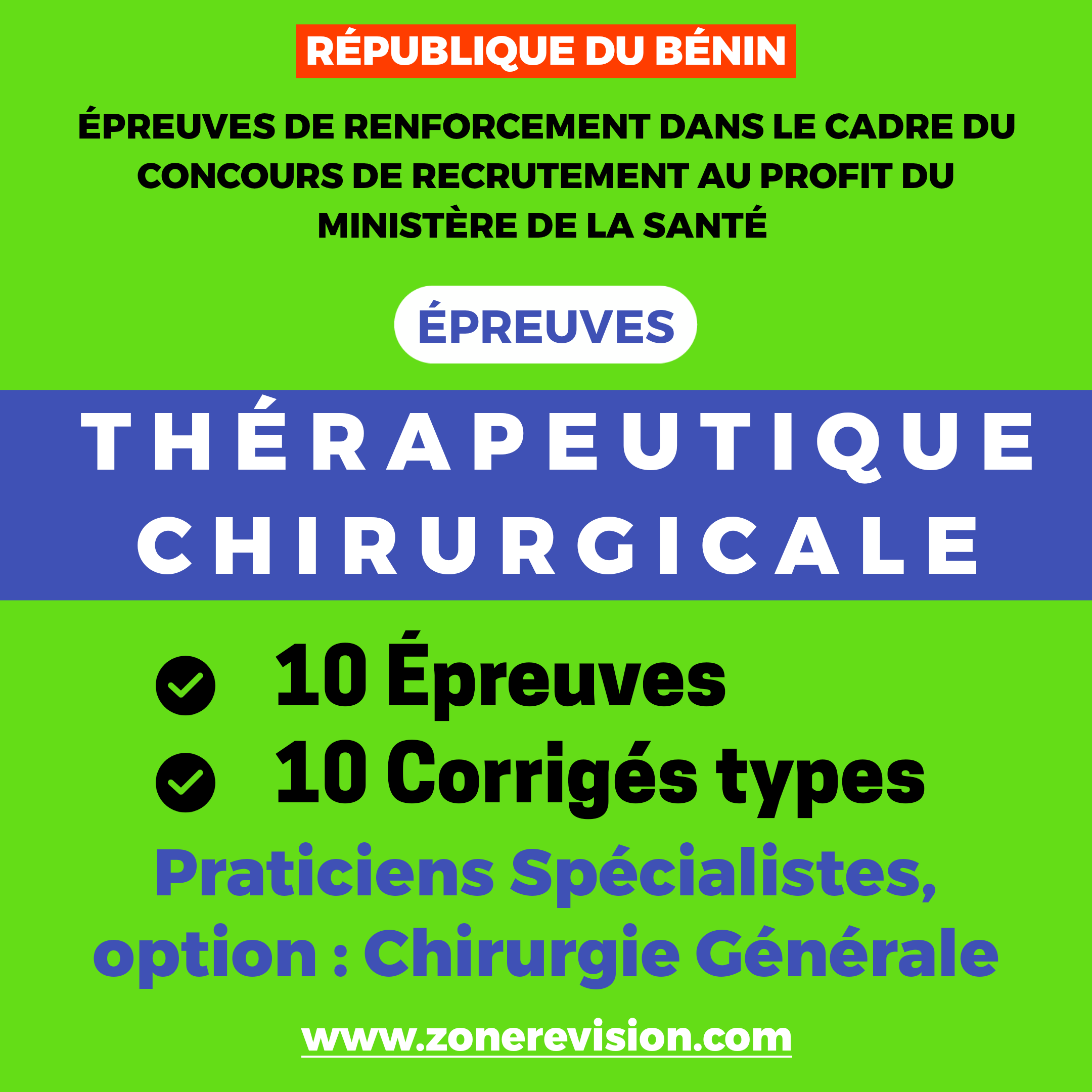 Aperçu de Thérapeutique chirurgicale  Praticiens Spécialistes, option : Chirurgie Générale