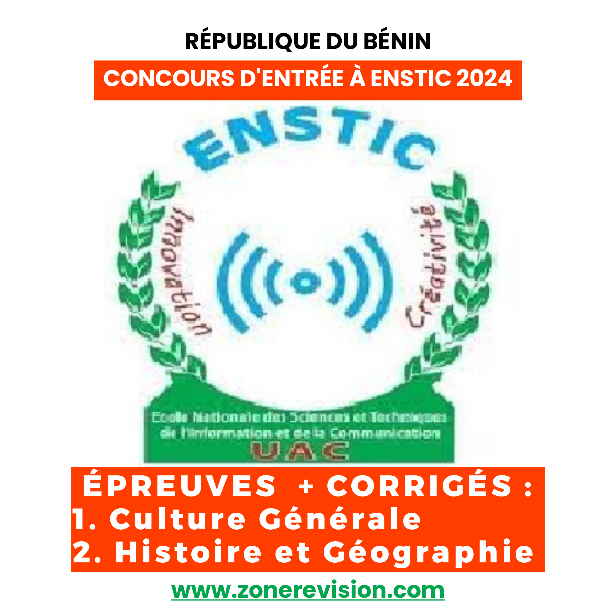 Aperçu de CONCOURS D'ENTRÉE À ENSTIC 2024 : SUJETS + CORRIGÉS