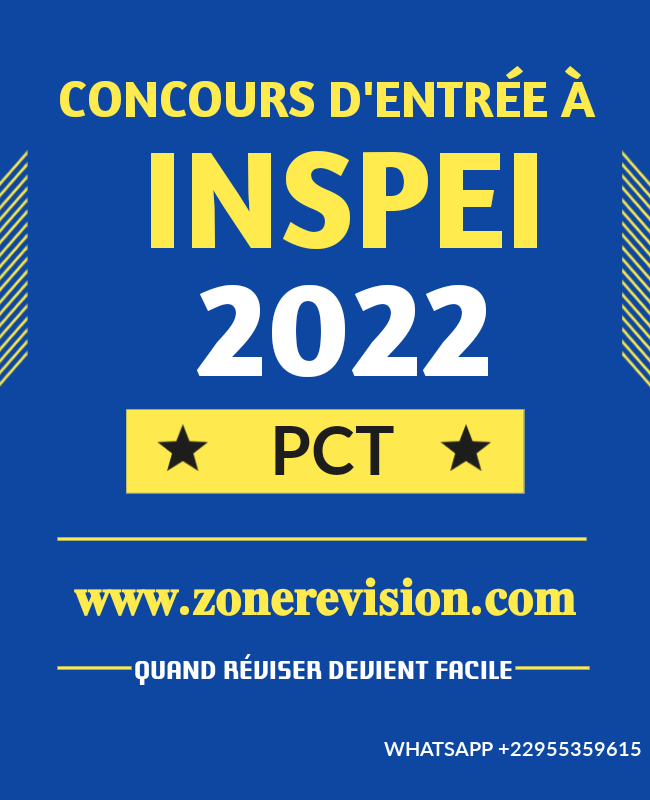 Aperçu de CONCOURS D'ENTRÉE À l'INSTITUT NATIONAL SUPÉRIEUR DES CLASSES PRÉPARATOIRES AUX ÉTUDES D'INGENIEUR