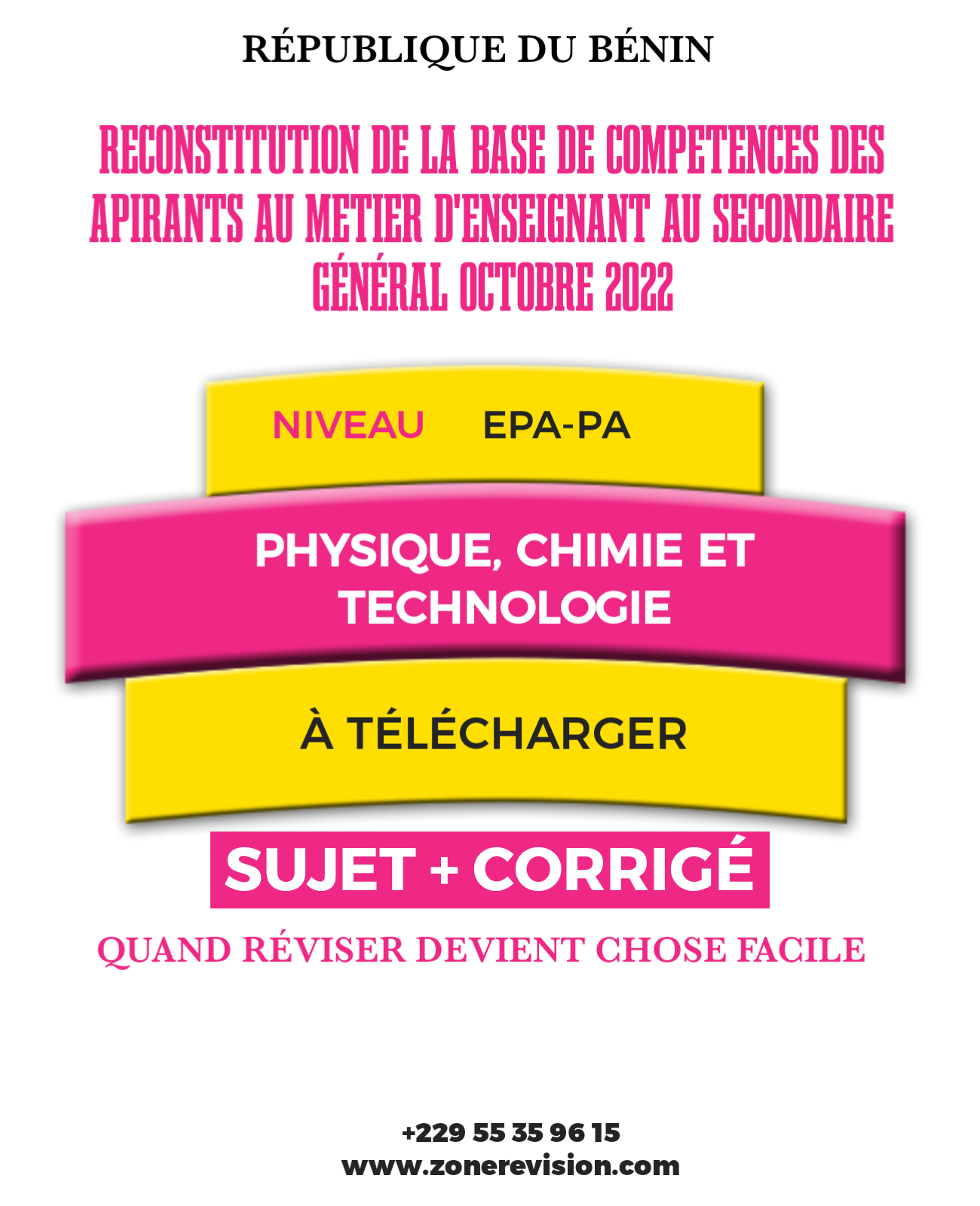 Aperçu de TEST AME OCT. 2022 PCT NIVEAU EPA-PPA SUJET + CORRIGÉ