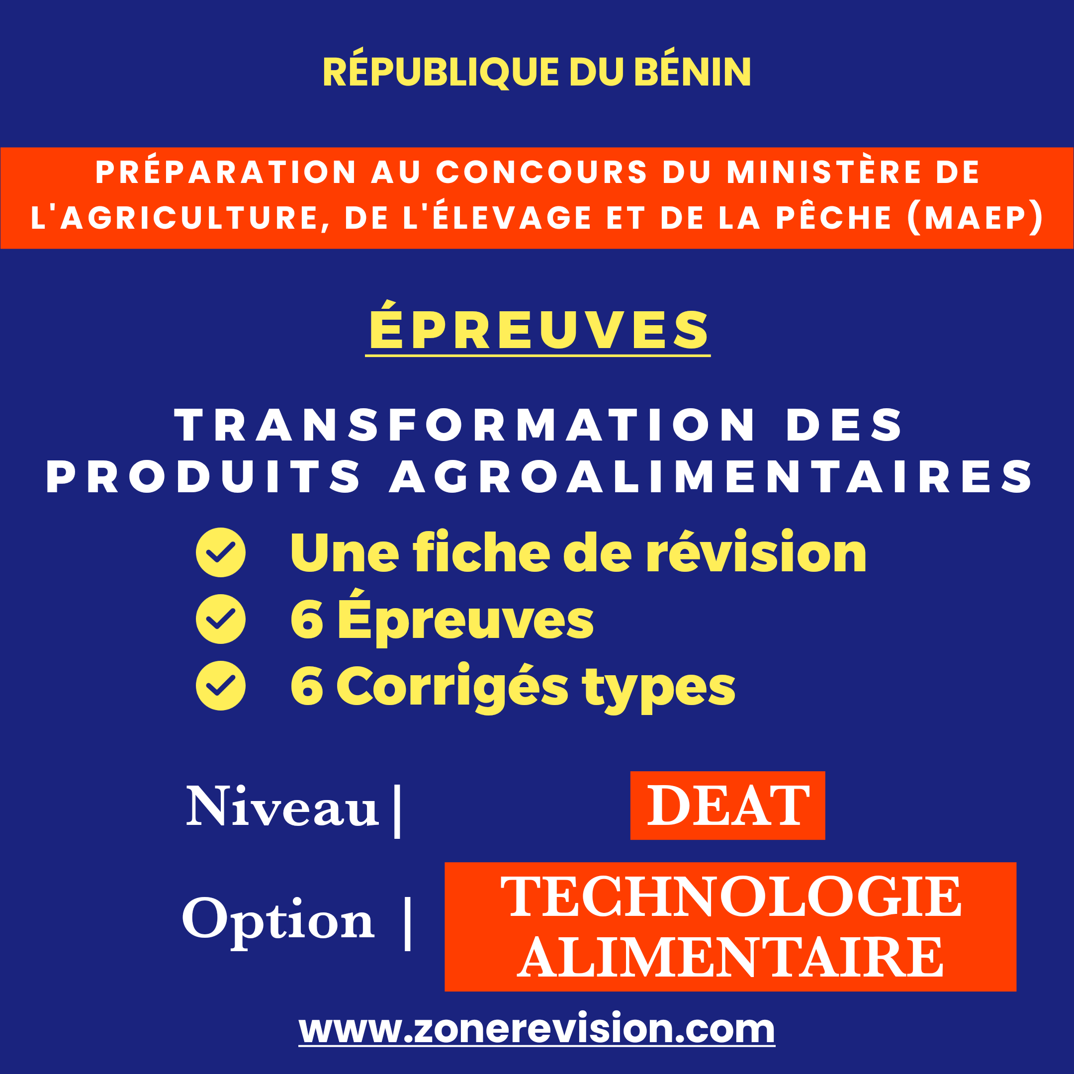 Aperçu de Préparation au concours MAEP  Transformation des produits agroalimentaires, niveau DEAT