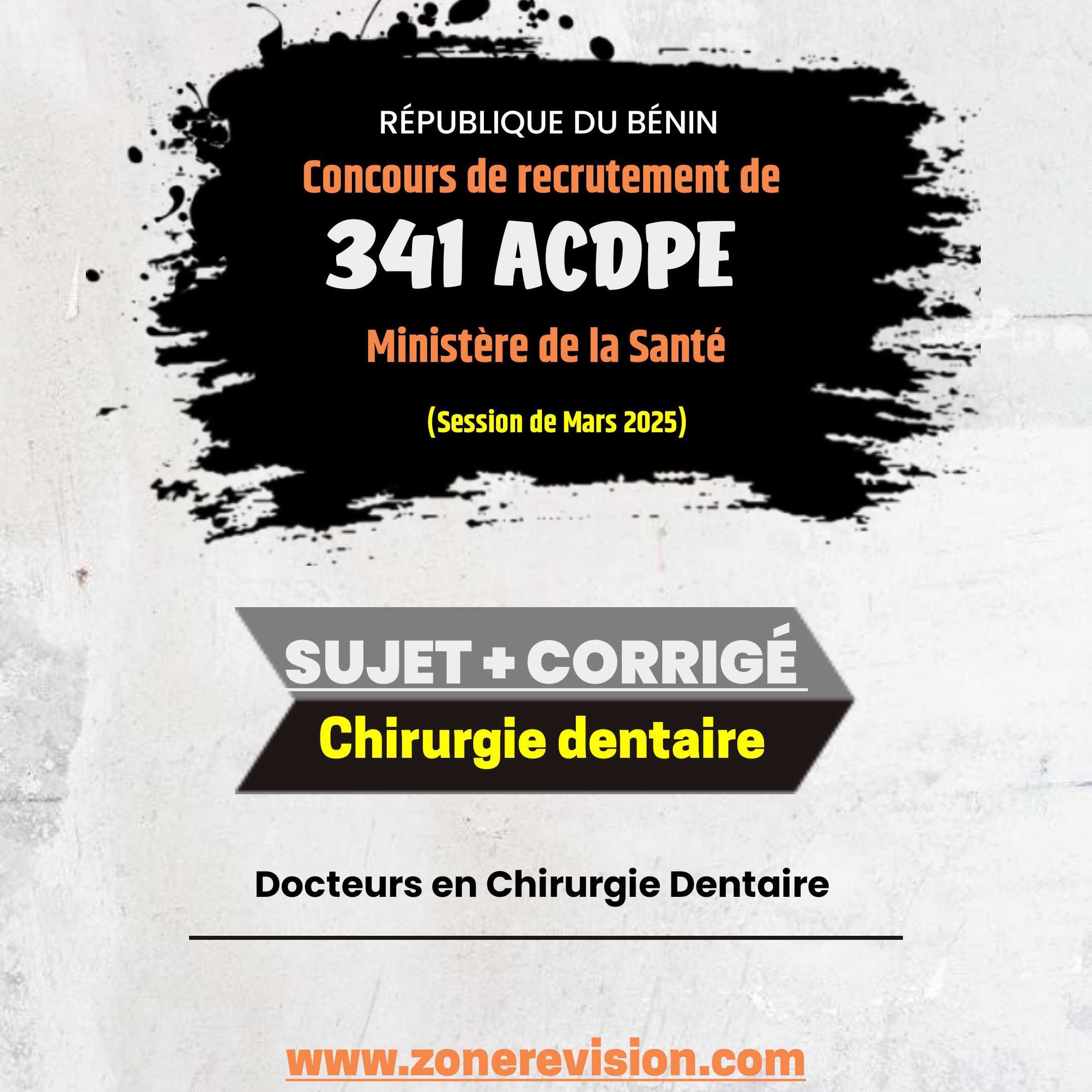 Aperçu de Concours 341 ACDPE - MS 2024 •  Docteurs en Chirurgie Dentaire • Épreuve de Chirurgie dentaire